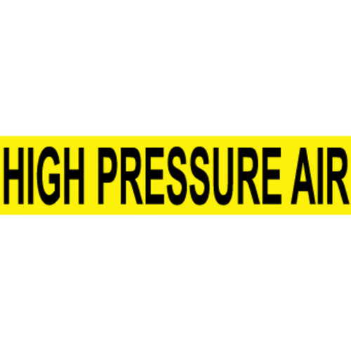 High Pressure Air, Yellow, 2.25x14, Pressure Sensitive Vinyl, Pipemarker