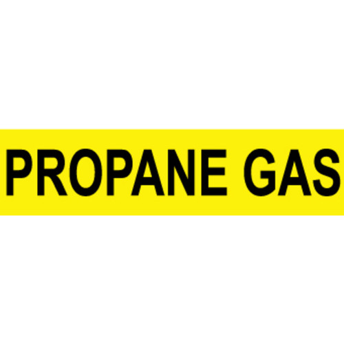 Propane Gas, Yellow, 1.125x7, Pressure Sensitive Vinyl, Pipemarker