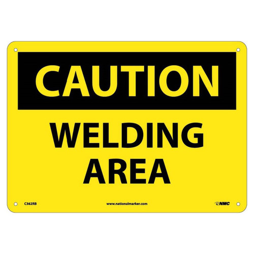 Caution Welding Area 7x10 Rigid Plastic Sign