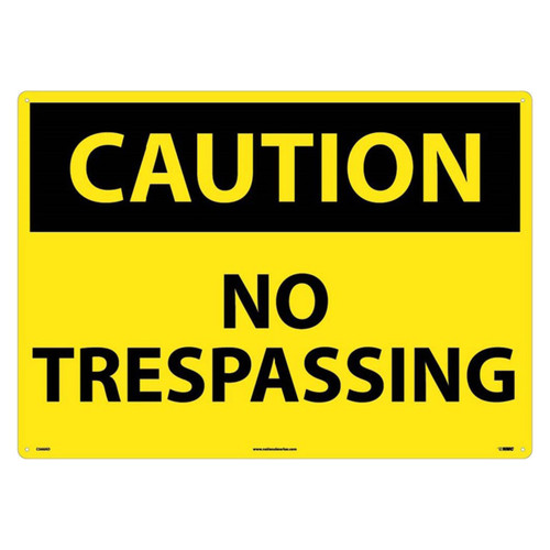 Caution No Trespassing 10x14 Plastic Sign