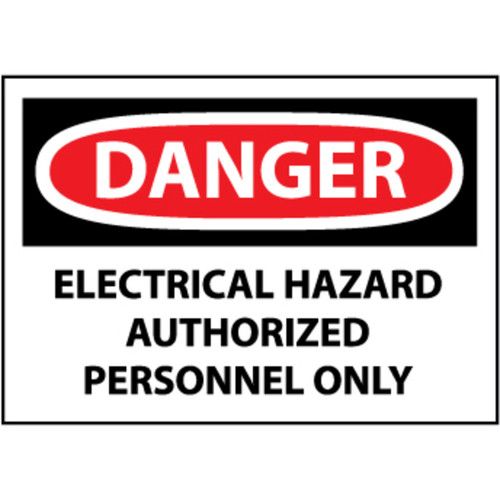 Danger Electrical Hazard Authorized Personnel Only 3x5 Pressure Sensitive Vinyl Safety Label 5 Per Package