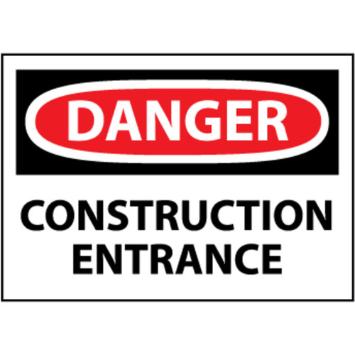 Danger Construction Entrance, 14x20 Rigid Plastic Sign