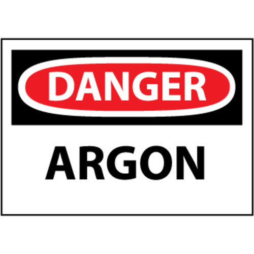 Danger Argon, 10x14 Rigid Plastic Sign