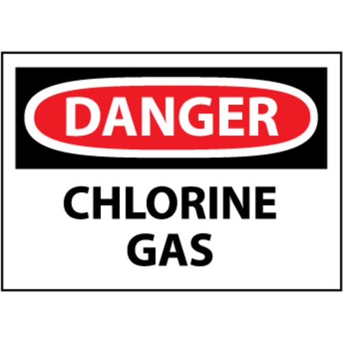 Danger Chlorine Gas, 10x14 .040 Aluminum Sign