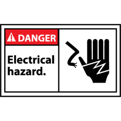 Danger Electrical Hazard Graphic 3x5 Pressure Sensitive Vinyl Label 5 Per Package