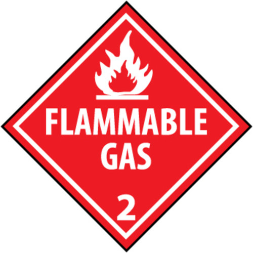 Flammable Gas 2, 10.75 x 10.75 Plastic Placard