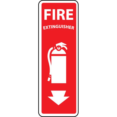 Fire Extinguisher Vertical 12x4 Plastic Sign