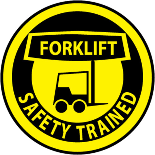 Forklift Safety Trained 2" Vinyl Hard Hat Emblem - 25 Pack