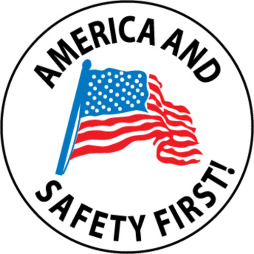 America And Safety First 2" Vinyl Hard Hat Emblem - 25 Pack