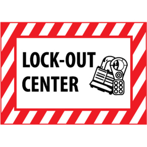 Lock-Out Center, Graphic, 7x10, Rigid Plastic Sign