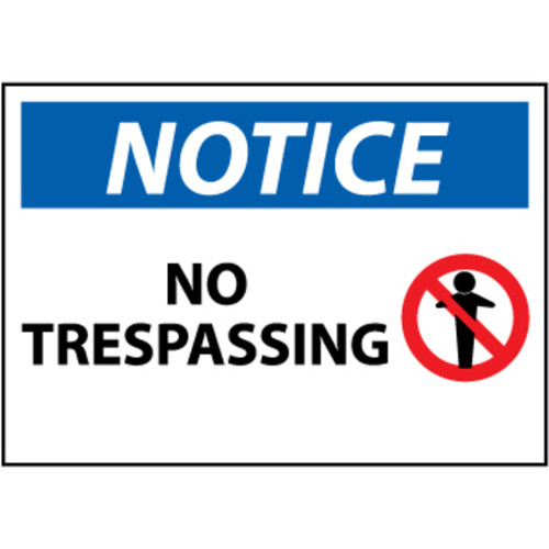 Notice No Trespassing, Graphic 10x14 Vinyl Sign