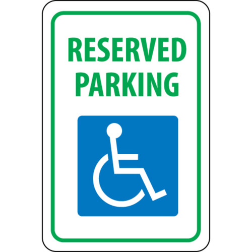 Reserved Parking, Handicapped, 18x12, .040 Aluminum Sign