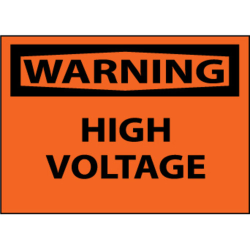 Warning High Voltage, 10x14 Vinyl Sign