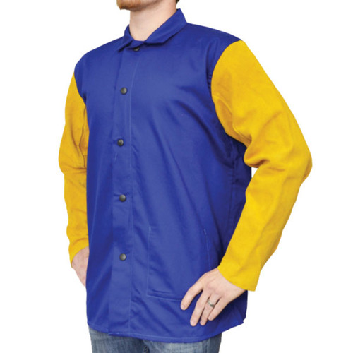 Weldas Leather-Sleeved Cotton Flame Resistant Jacket