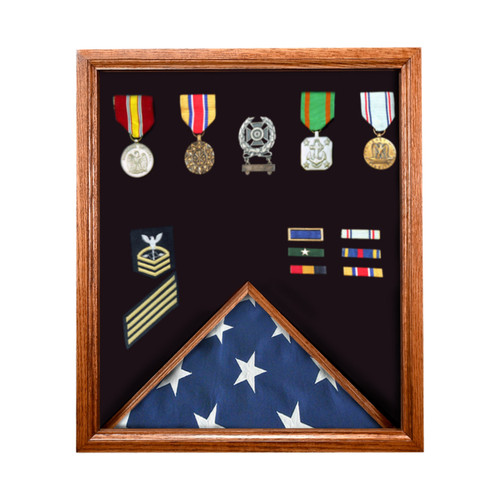 Lincoln Military Flag Display Case for 3' x 5' Flag - Cherry