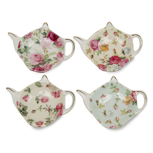 Rose Chintz Assorted Tea Bag Holder - Set of 4