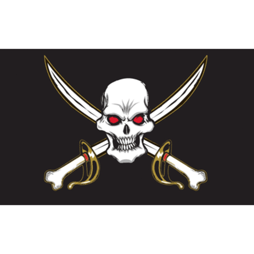 Pirate - Deaths Head - Flag 3ft x 5ft Super Knit Polyester