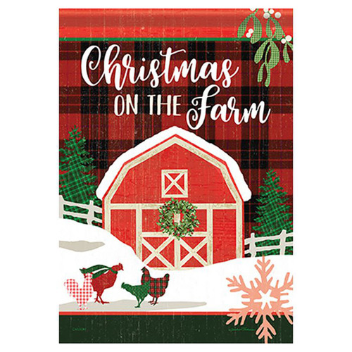 Carson Christmas Garden Flag - Holiday Farm - 12.5in x 18in