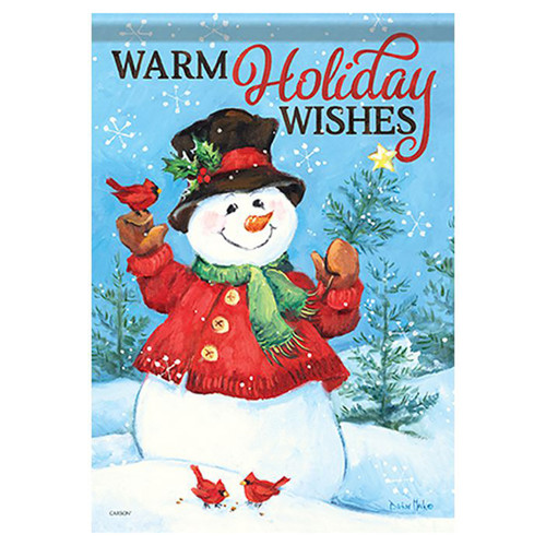 Carson Christmas Garden Flag - Red Coat Snowman