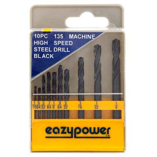 Eazypower 10 Piece M2 118 Degree Steel Jobber Drill Bit Kit