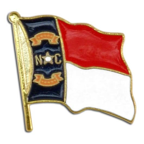 North Carolina Flag Lapel Pin - 3/4" x 1/2"