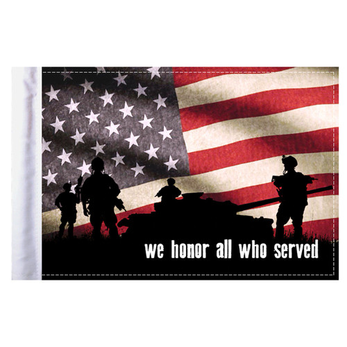 We Honor All Who Served Motorcycle Flag - 6" x 9"