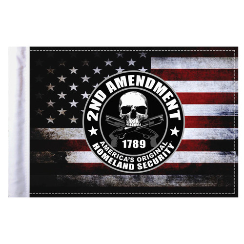 Homeland Security 2nd Amendment Motorcycle Flag - 6" x 9"