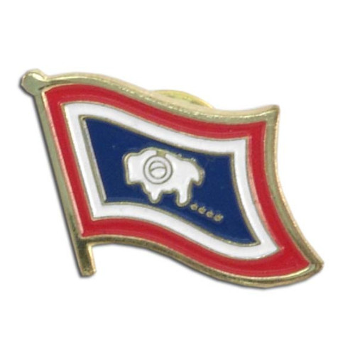 Wyoming Flag Lapel Pin - 3/4" x 1/2"