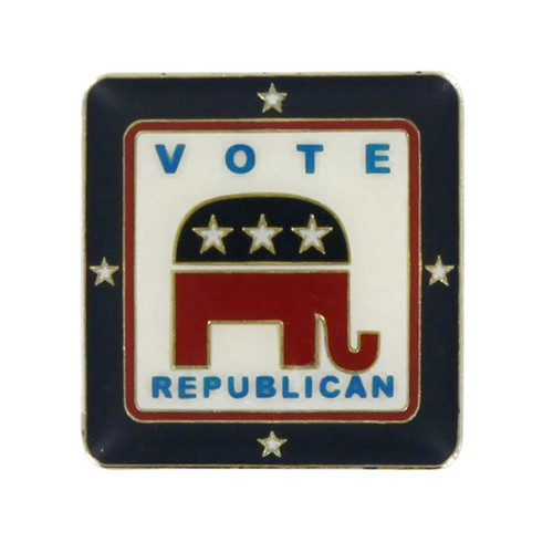 Vote Republican Square Pin - Single - 1" x 1"