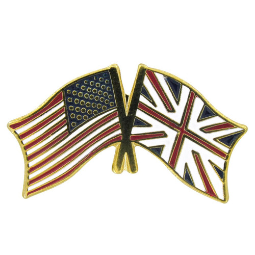USA Flag / UK Flag Lapel Pin - 3/4" x 1/2"