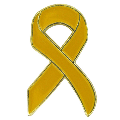 Yellow Ribbon Lapel Pin - 7/8" x 1/2"