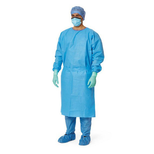 Disposable Isolation Gown, Non-Medical - Blue - Box of 80 (XL)