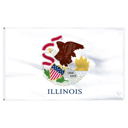 Illinois Flag 5 x 8 Feet Nylon