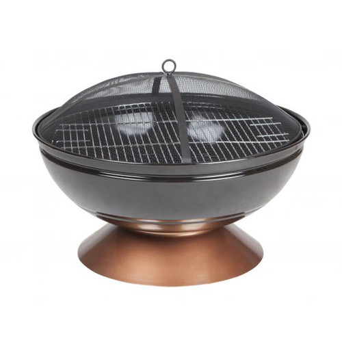 26" Degano Round Wood Burning Fire Pit - Black and Copper Painted