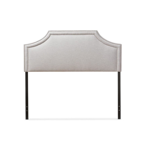 Baxton Studio Avignon Modern and Contemporary Grayish Beige Fabric Upholstered Full Size Headboard