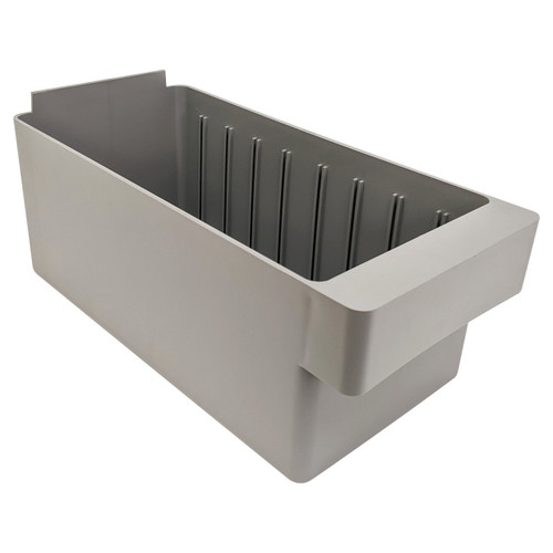 Edsal 5" x 11" x 4" High Density Gray Stackable Plastic Bins - PB512 - 24 Pack