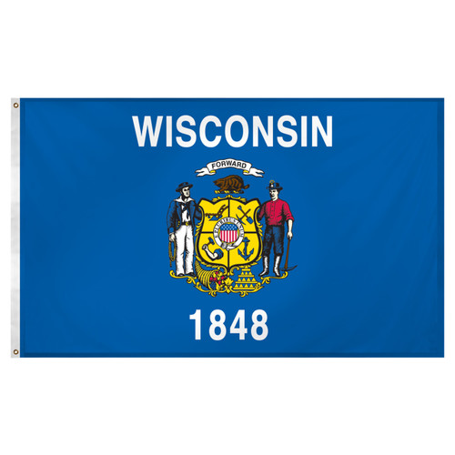 Wisconsin flag 3 x 5 feet Super Knit polyester