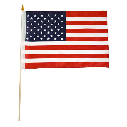 Super Tough 12"x18" US Stick Flag with 24" Wood Staff