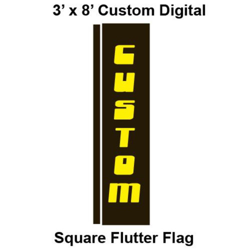 Custom Digital 3' x 8' Square Flutter Flag