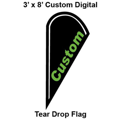 Custom Digital 3' x 6.5' Tear Drop Flag