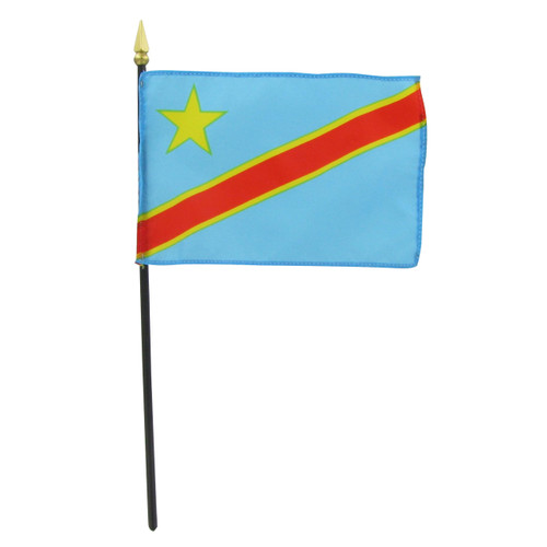 Congo Dem Rep 4" x 6" Stick Flag