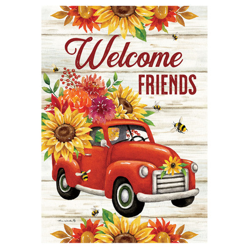 Sunflower Truck Welcome Banner Flag - 28in x 40in