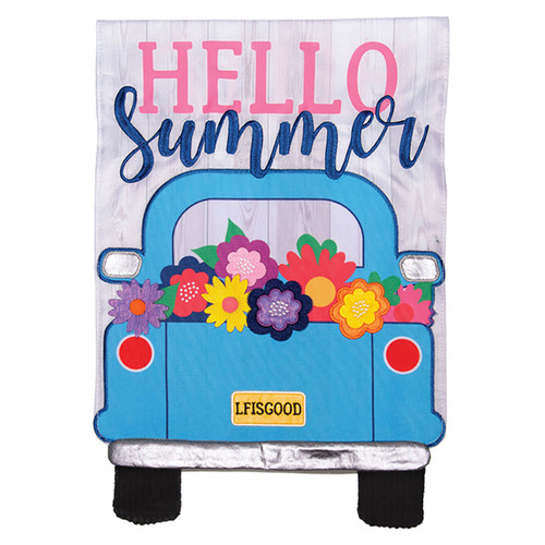 Carson Applique Garden Flag - Summer Truck - 12.5in x 18in