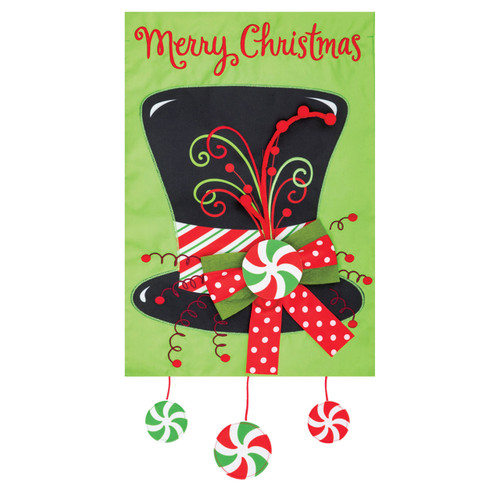 Christmas Top Hat Garden Flag - 12in x 18in