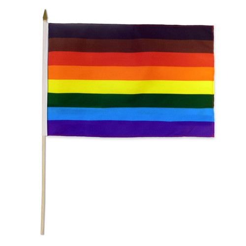 Philly Rainbow Flag 12in x 18in Stick Flag