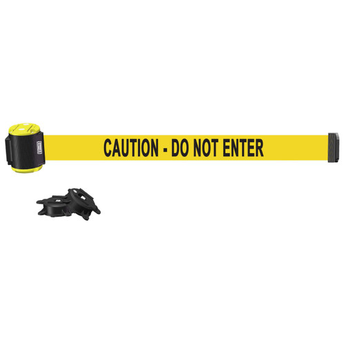 Banner Stakes 15' Wall-Mount Retractable Belt, Yellow "Caution - Do Not Enter" - MH1502