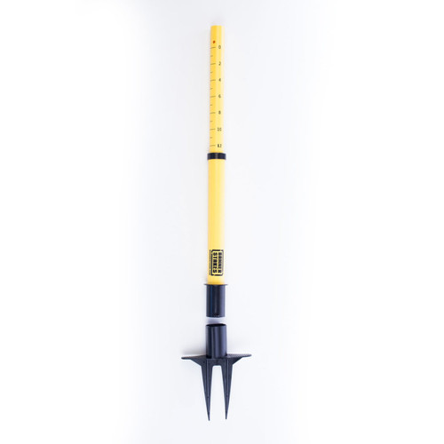 Banner Stakes 24-42" Plastic Barrier Stanchion Post with Removeable Soft-Ground Stake, Yellow; Each - PL4018