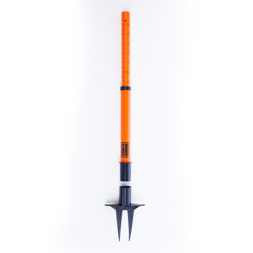 Banner Stakes 24-42" Plastic Barrier Stanchion Posts with Removeable Soft-Ground Stakes, Orange; Pack of 5 - PL4021