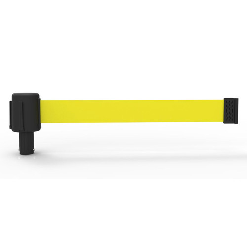 Banner Stakes 15' Long Retractable Barrier Belt, Blank Yellow; Pack of 5 - PL4043