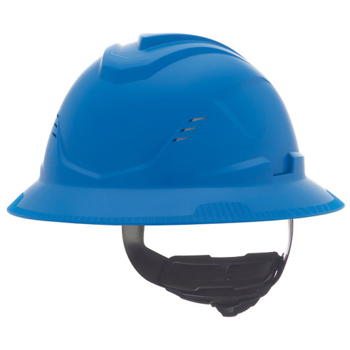 Blue MSA V-Gard C1 Full Brim Vented Hard Hat with Fas-Trac III Suspension